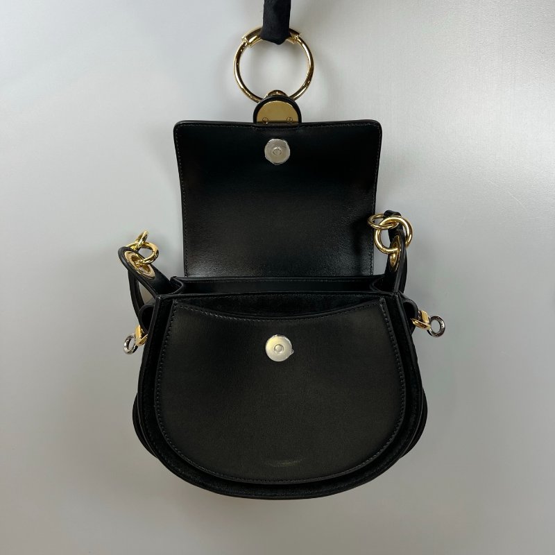 CHLOE   黑金Tess圓環手提斜挎包 小號-5