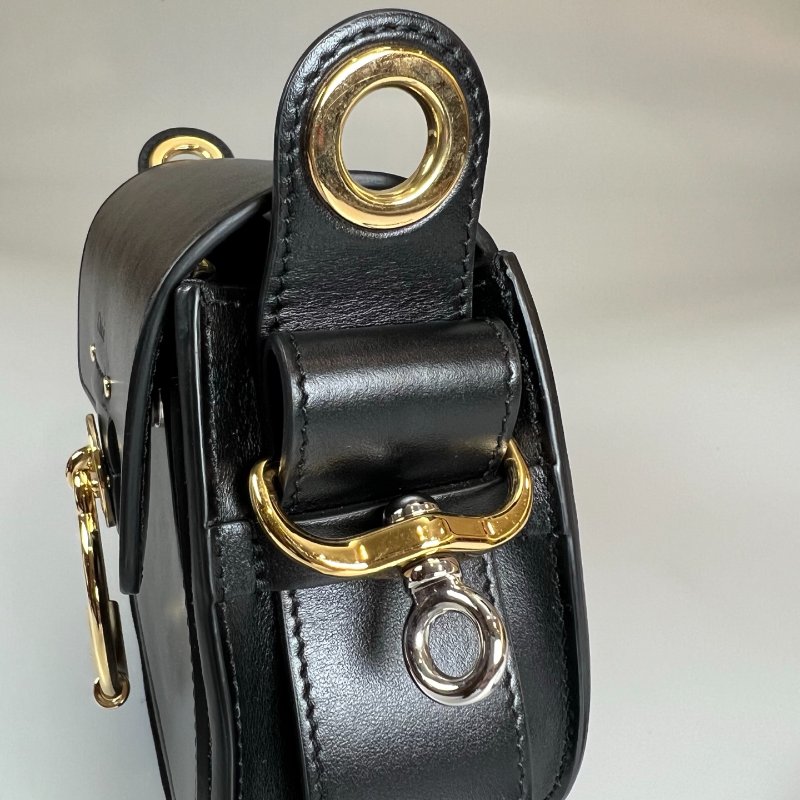 CHLOE   黑金Tess圓環手提斜挎包 小號-6