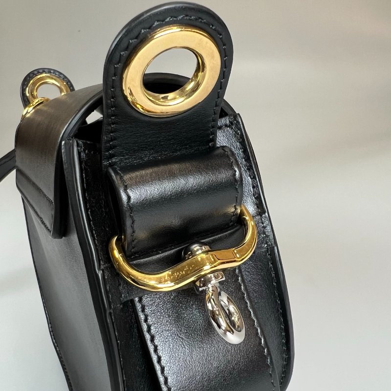 CHLOE   黑金Tess圓環手提斜挎包 小號-7