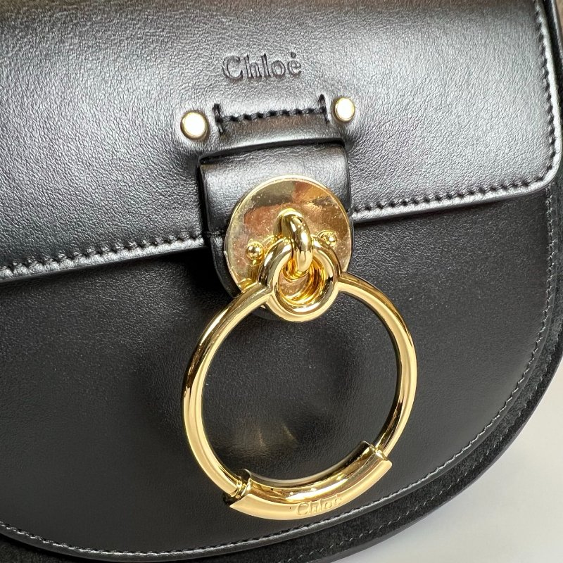 CHLOE   黑金Tess圓環手提斜挎包 小號-9