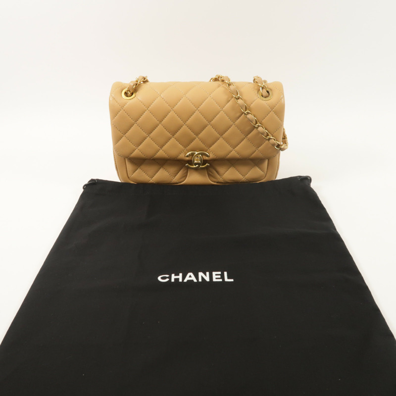 CHANEL 牛皮皮革Flap Bag鏈帶肩背袋-8