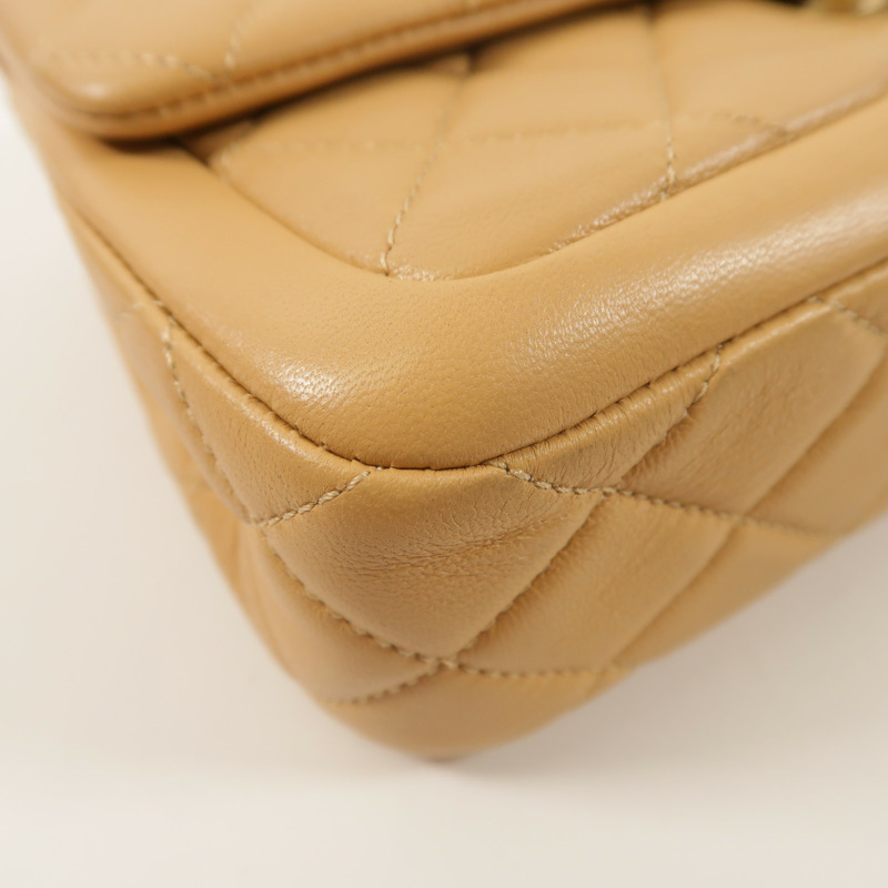 CHANEL 牛皮皮革Flap Bag鏈帶肩背袋-11