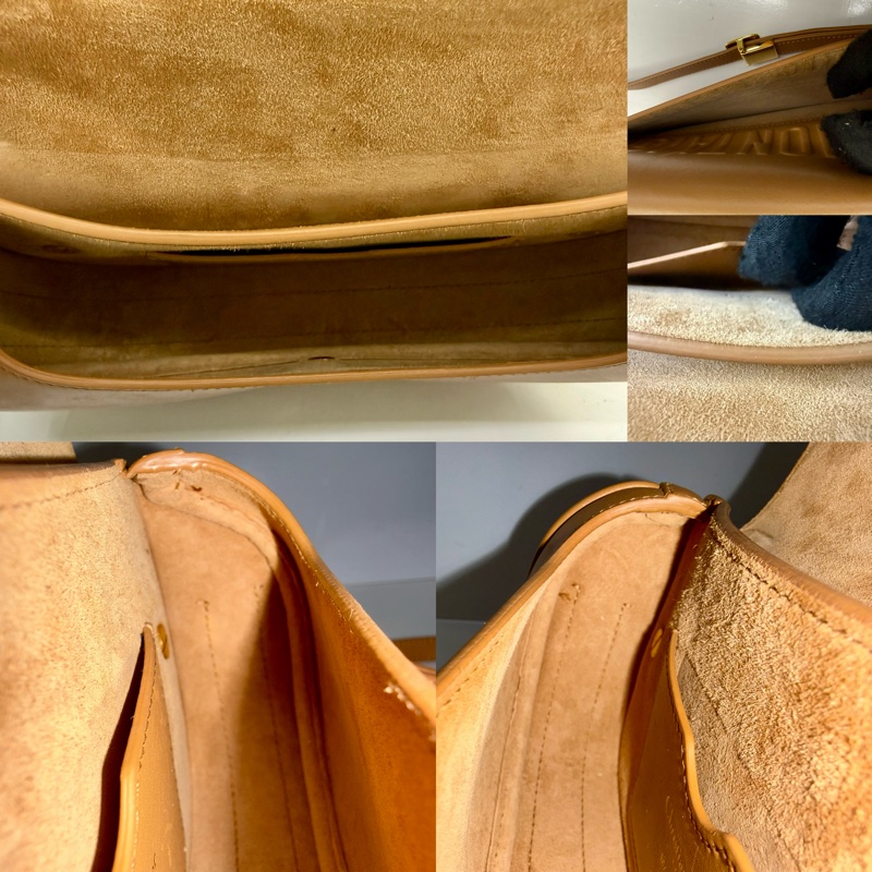 DIOR BOBBY EAST WEST GHW 棕色金扣肩背包 09-MA-0291-6