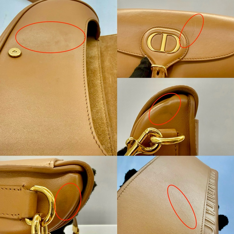 DIOR BOBBY EAST WEST GHW 棕色金扣肩背包 09-MA-0291-8