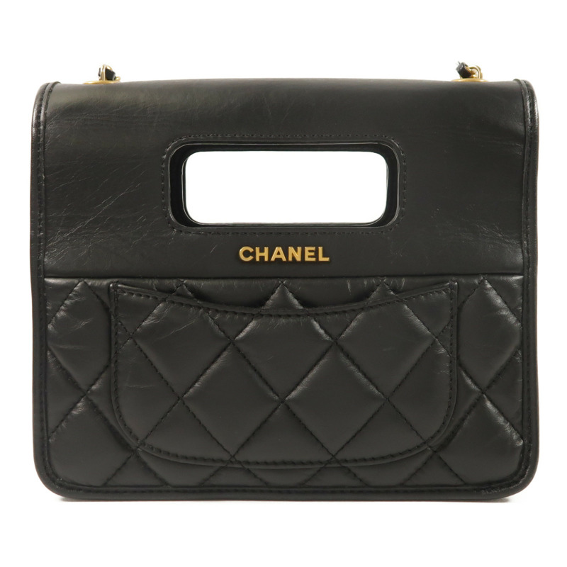 CHANEL 牛皮皮革Mini Flap手挽肩背兩用袋-1