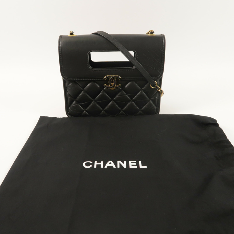 CHANEL 牛皮皮革Mini Flap手挽肩背兩用袋-8