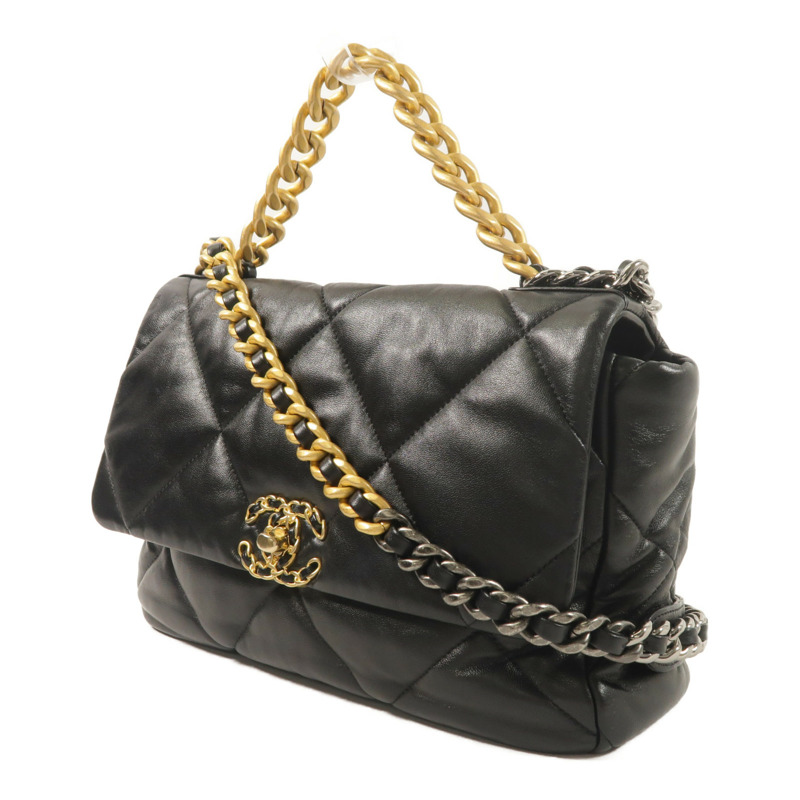 CHANEL 羊皮皮革Chanel 19手挽肩背兩用袋-2