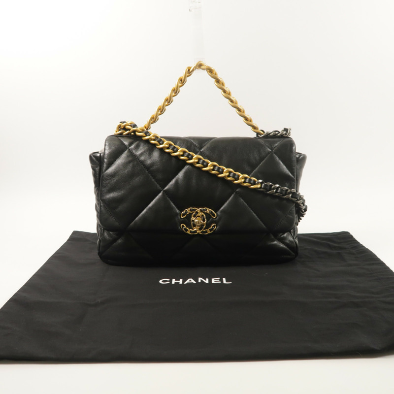 CHANEL 羊皮皮革Chanel 19手挽肩背兩用袋-8