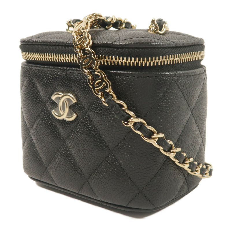 CHANEL 牛皮皮革Vanity Case鏈帶肩背袋-2