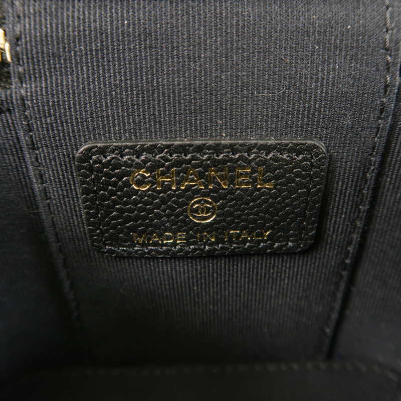 CHANEL 牛皮皮革Vanity Case鏈帶肩背袋-5