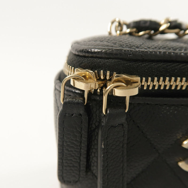 CHANEL 牛皮皮革Vanity Case鏈帶肩背袋-16