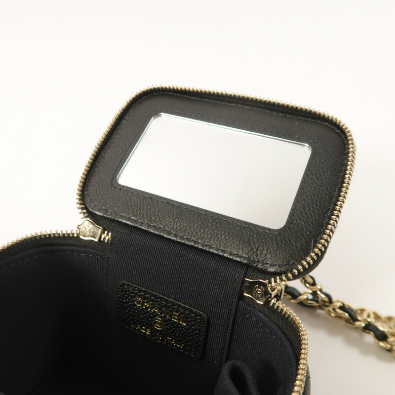 CHANEL 牛皮皮革Vanity Case鏈帶肩背袋-17