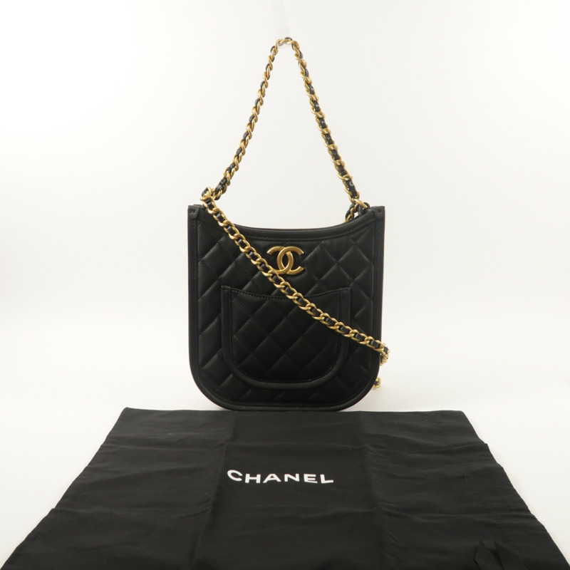 CHANEL 牛皮皮革24S Hobo手挽肩背兩用袋-8