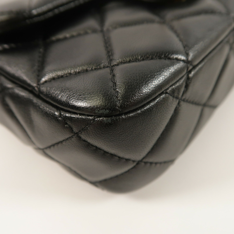 CHANEL 羊皮皮革Mini Flap Bag鏈帶肩背袋-11