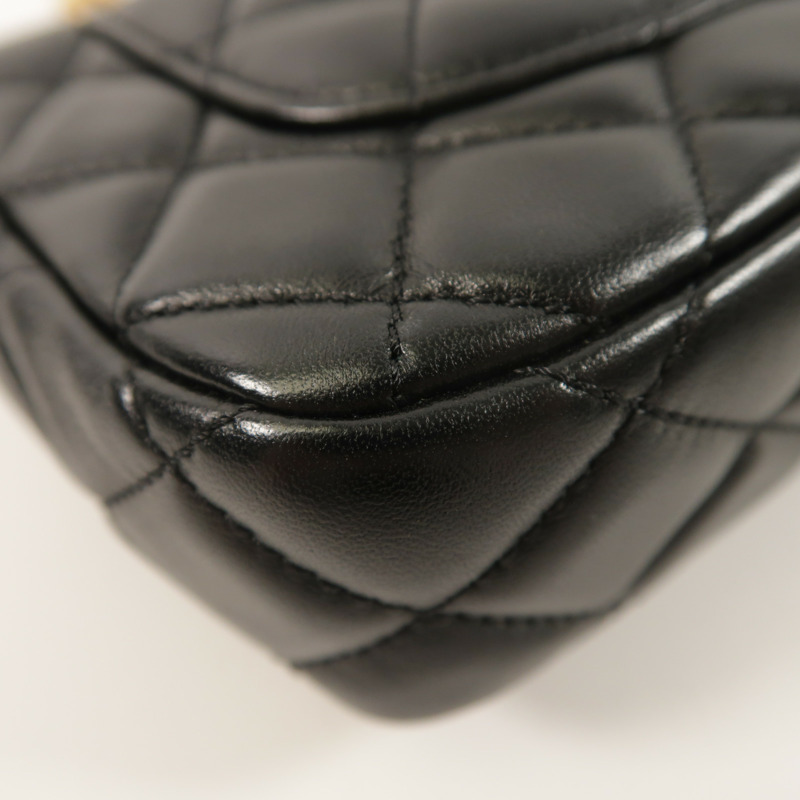 CHANEL 羊皮皮革Mini Flap Bag鏈帶肩背袋-13