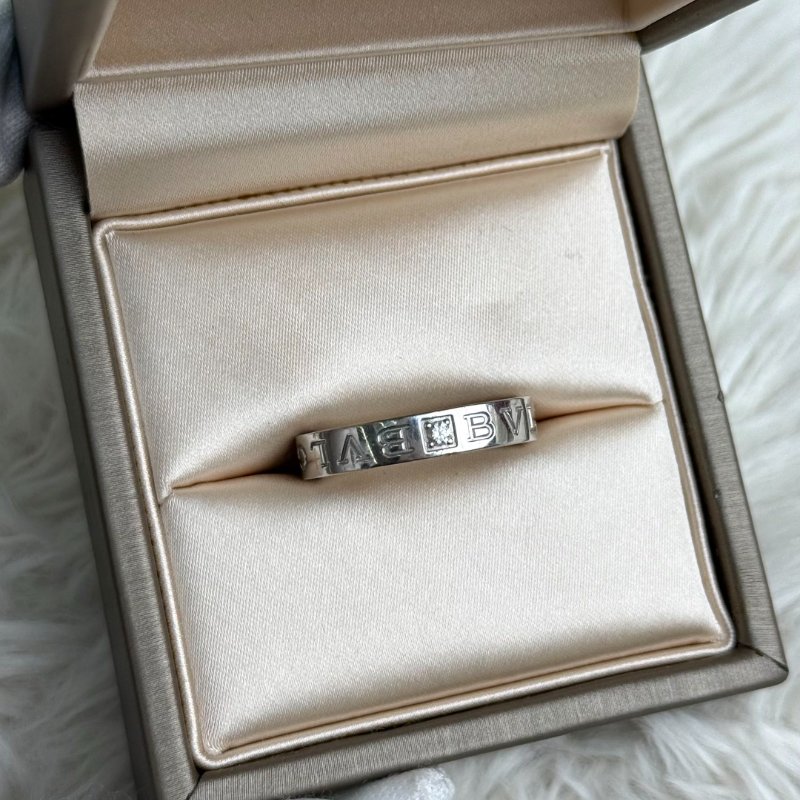 BVLGARI寶格麗B.ZERO1白金帶鑽戒指-1