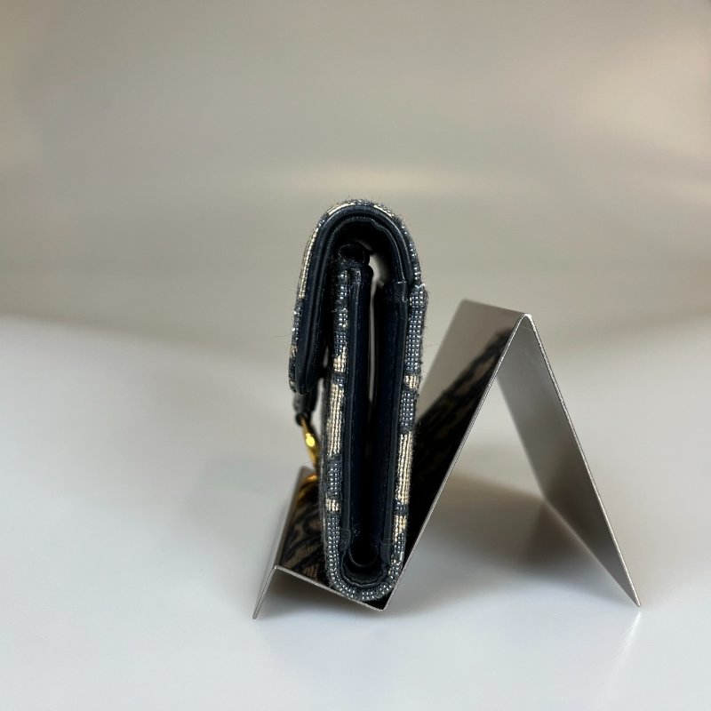 DIOR  刺繡三折短夾-2