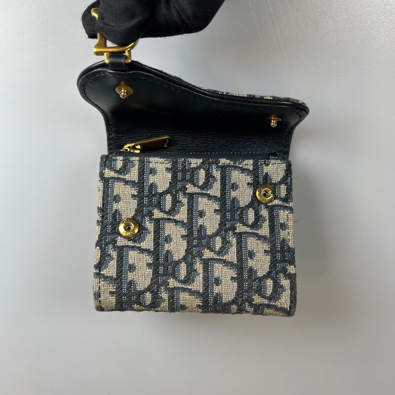 DIOR  刺繡三折短夾-7