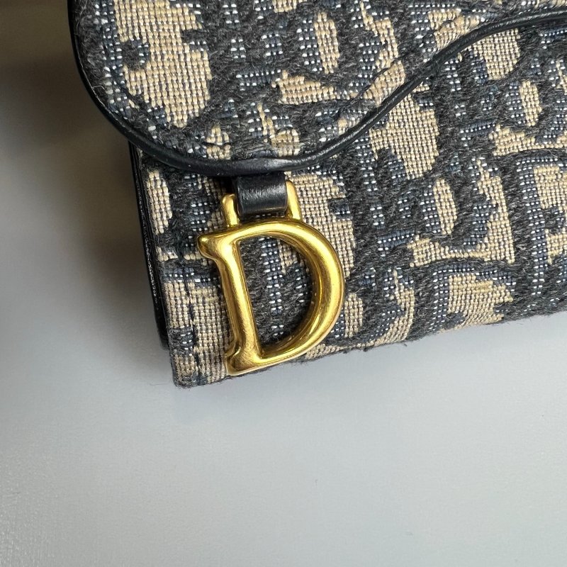 DIOR  刺繡三折短夾-10