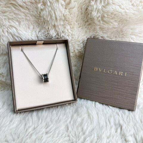 Bvlgari寶格麗925銀 黑陶瓷彈簧 慈善款項鏈