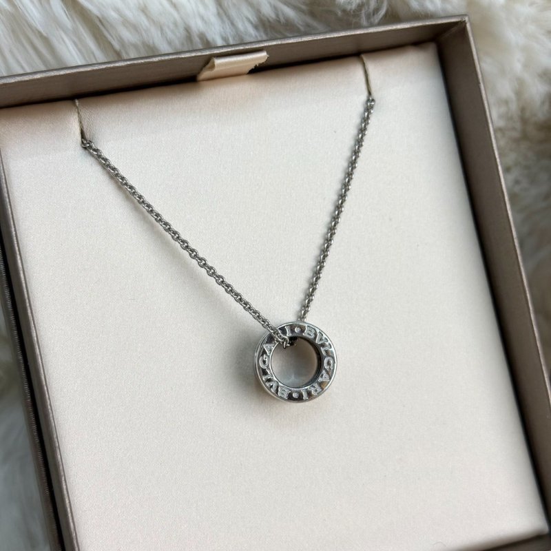 Bvlgari寶格麗925銀 黑陶瓷彈簧 慈善款項鏈-1