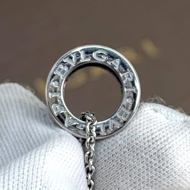 Bvlgari寶格麗925銀 黑陶瓷彈簧 慈善款項鏈-5