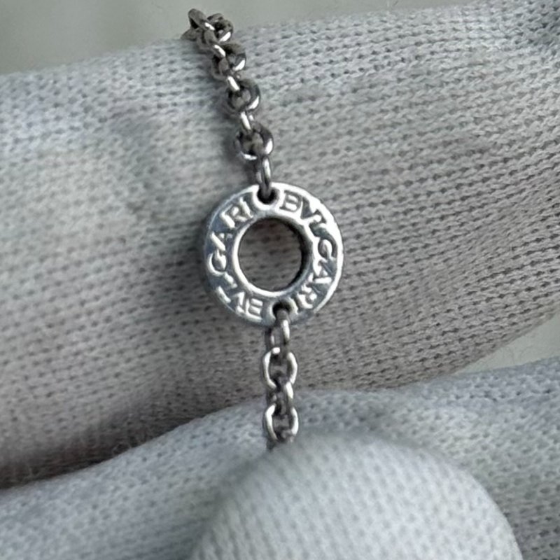 Bvlgari寶格麗925銀 黑陶瓷彈簧 慈善款項鏈-8