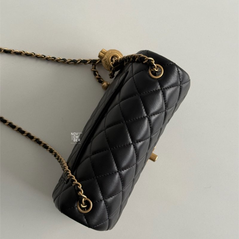 99新🆕 保卡款 Chanel 香奈兒 金球 CF20 黑色金釦-3