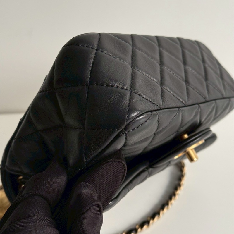 99新🆕 保卡款 Chanel 香奈兒 金球 CF20 黑色金釦-13