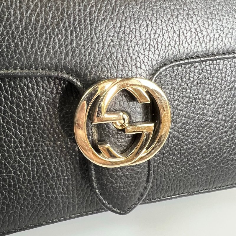 GUCCI 510304 黑色銀扣風琴包-8