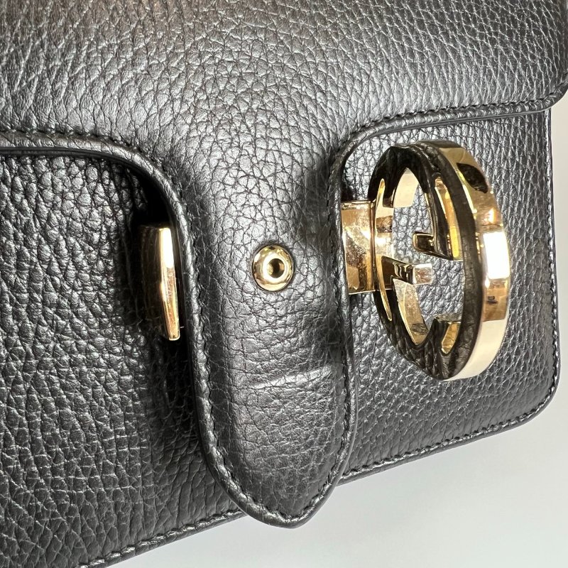 GUCCI 510304 黑色銀扣風琴包-9