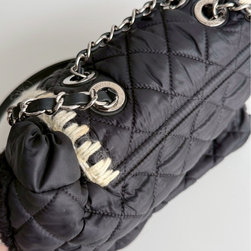 99新🆕 保卡款 Chanel 香奈兒 羊羔毛拼尼龍後背包-11