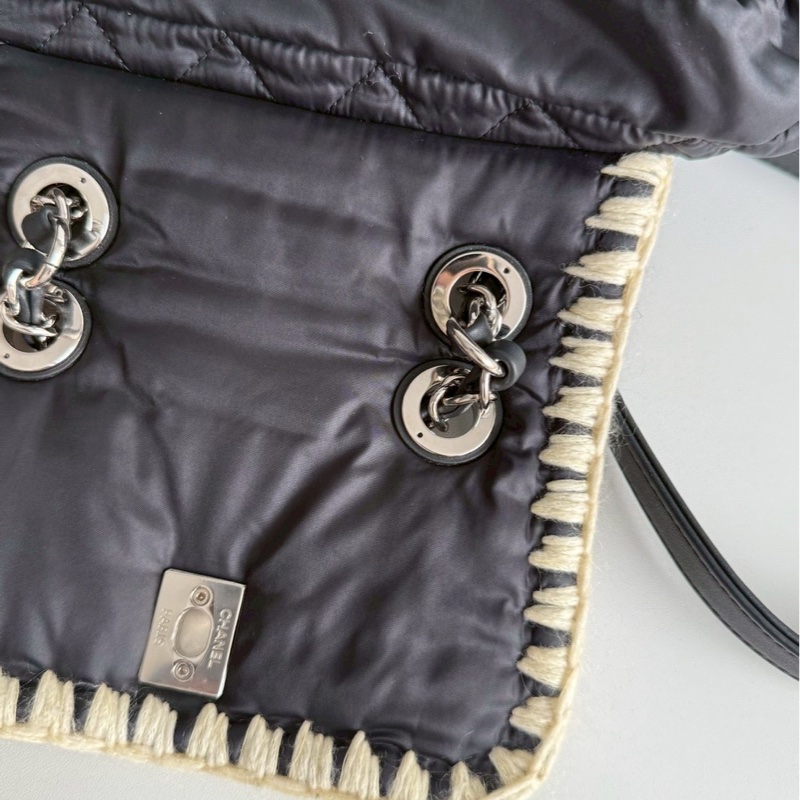 99新🆕 保卡款 Chanel 香奈兒 羊羔毛拼尼龍後背包-13