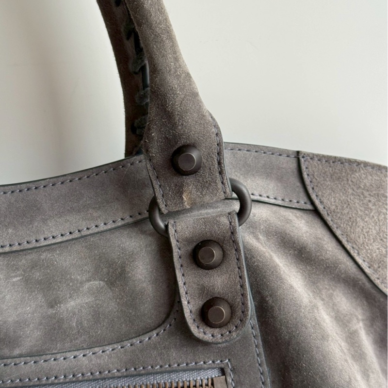 98新🩶 有購證🙌🏻 Balenciaga 巴黎世家 Le City 灰色麂皮 中號-7