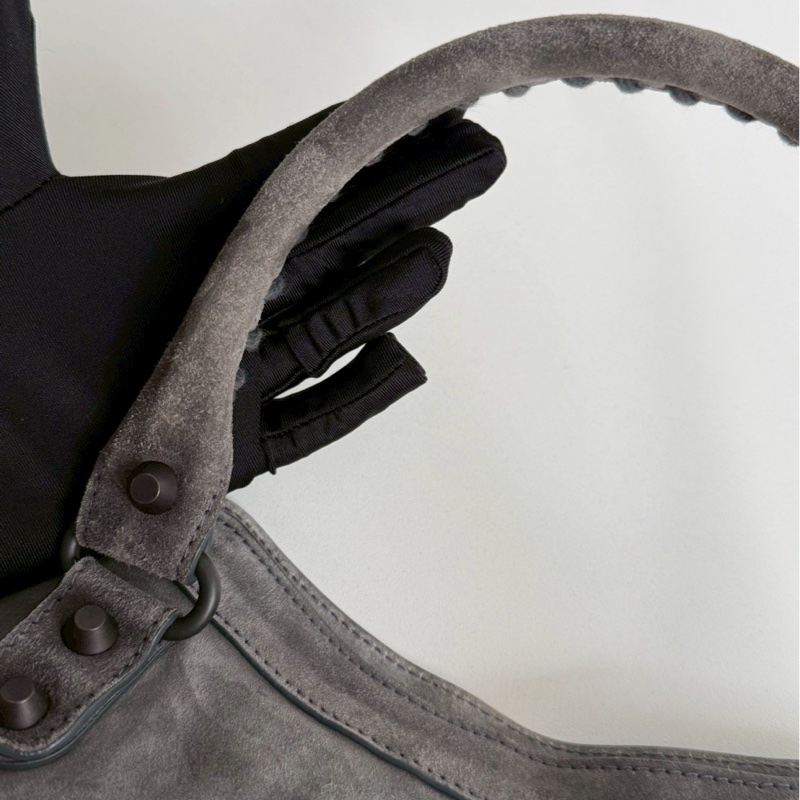 98新🩶 有購證🙌🏻 Balenciaga 巴黎世家 Le City 灰色麂皮 中號-13