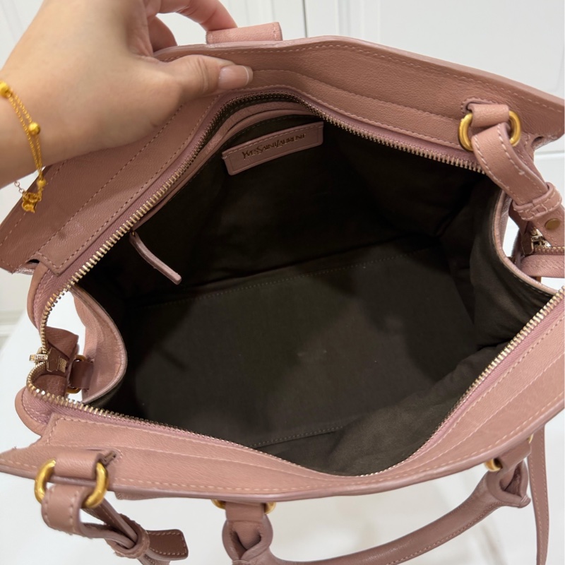 YSL 聖羅蘭 cabas chyc 經典 裸粉色 手提包 公事包 肩背包 斜背包 側背包 醫生包-8