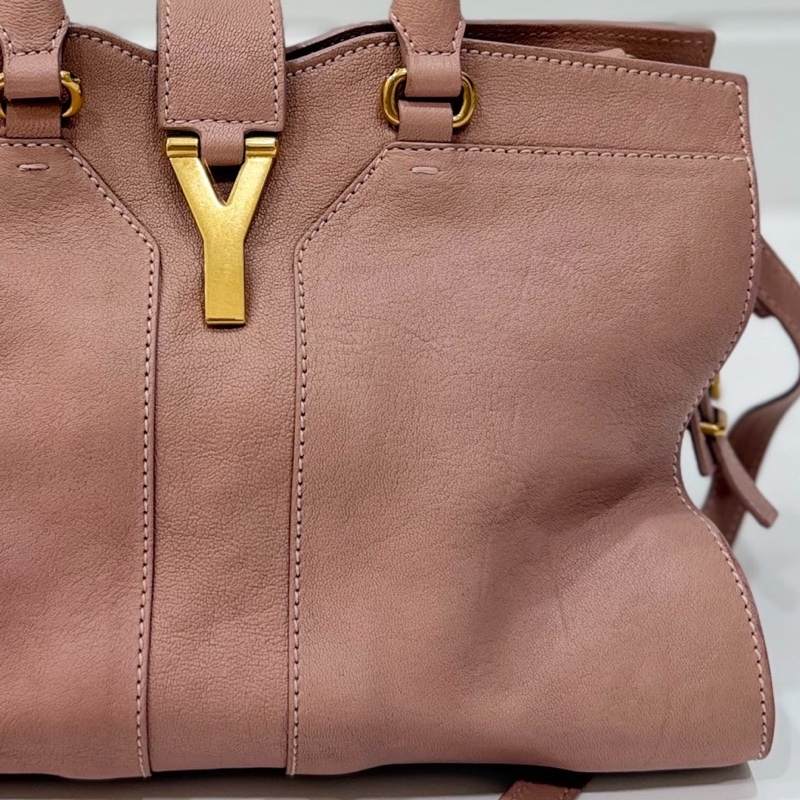 YSL 聖羅蘭 cabas chyc 經典 裸粉色 手提包 公事包 肩背包 斜背包 側背包 醫生包-17