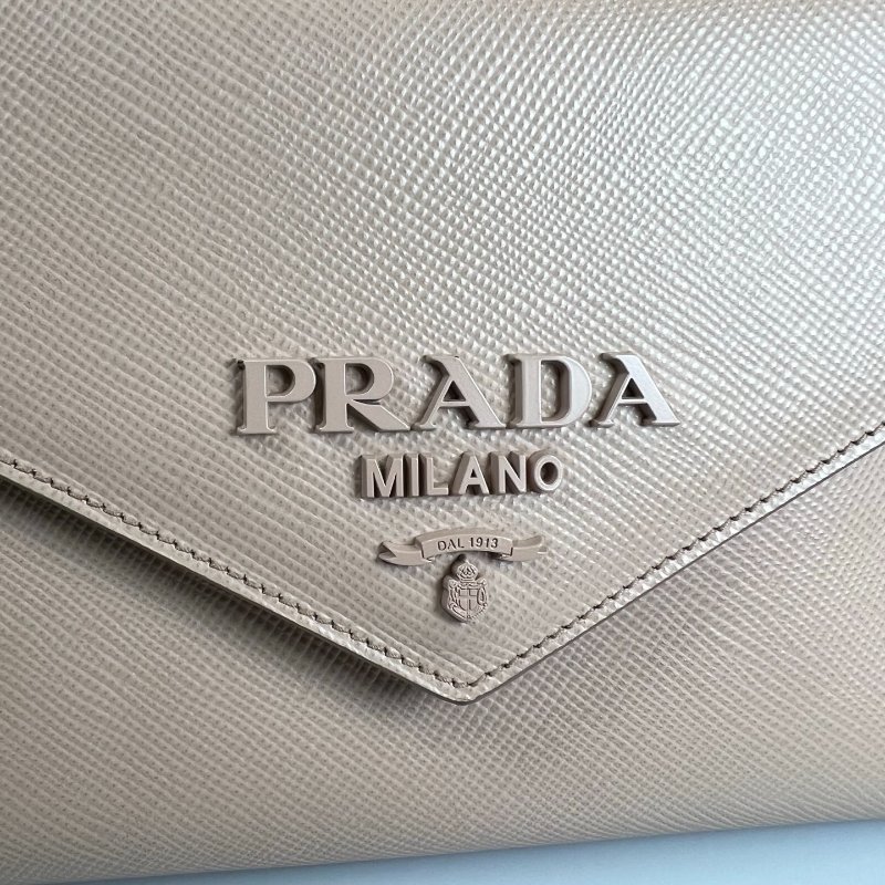 PRADA  粉色掀蓋鍊包-7