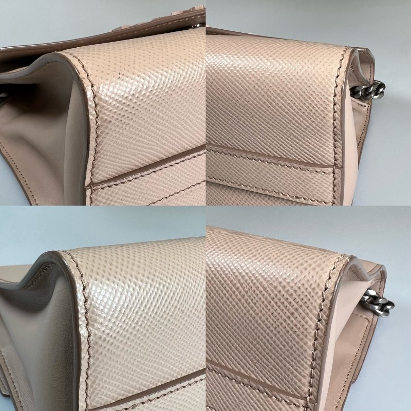 PRADA  粉色掀蓋鍊包-11