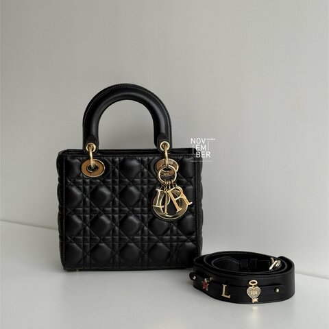 98新🖤 Dior 迪奧 Lady Dior 五格黛妃包 黑色