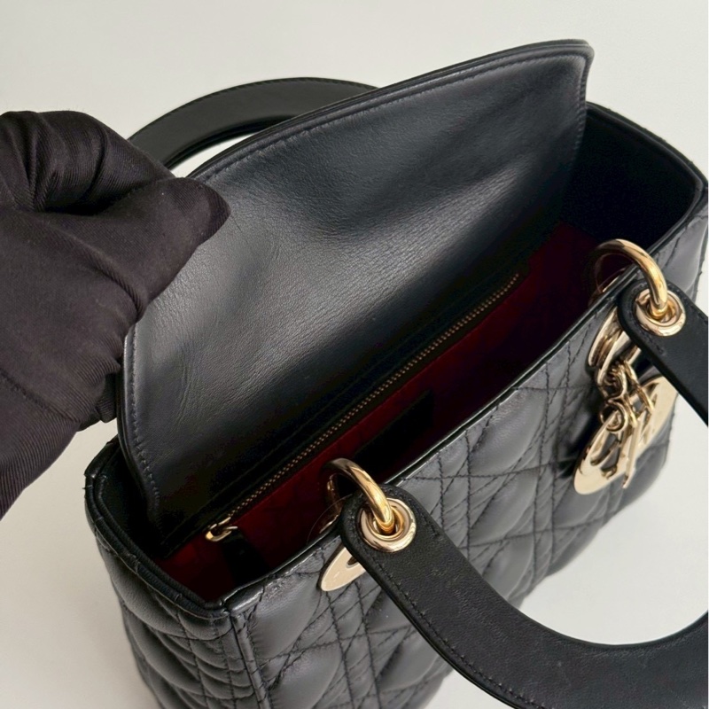 98新🖤 Dior 迪奧 Lady Dior 五格黛妃包 黑色-13