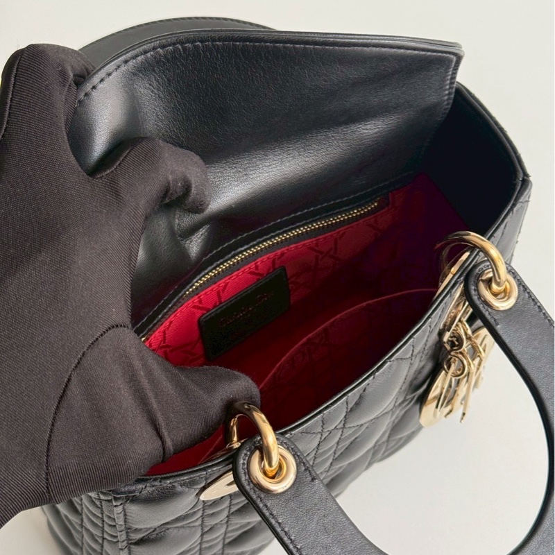 98新🖤 Dior 迪奧 Lady Dior 五格黛妃包 黑色-14