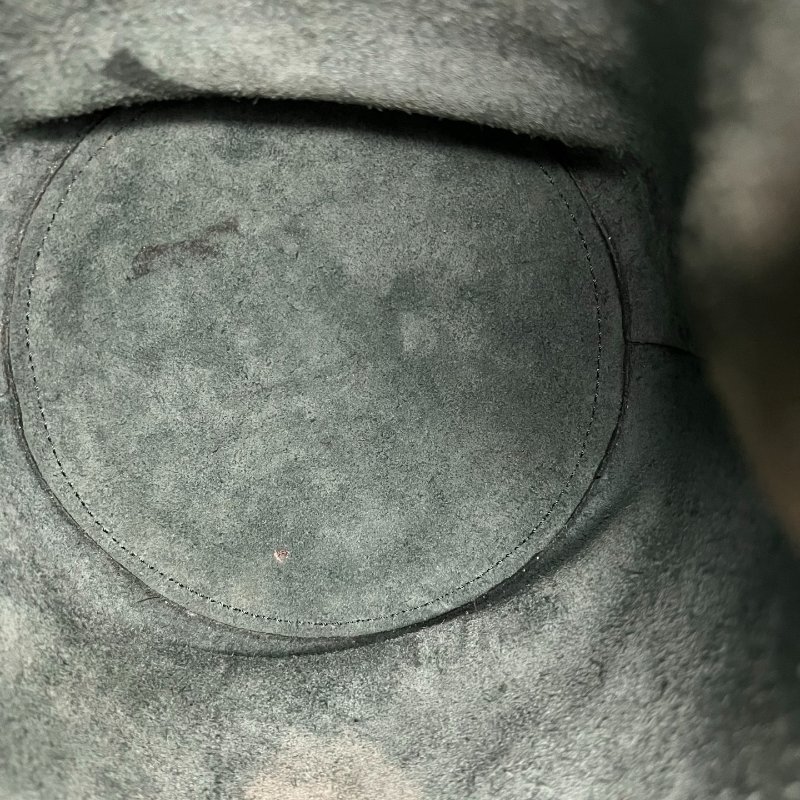 CELINE 墨綠色銀扣水桶包-5