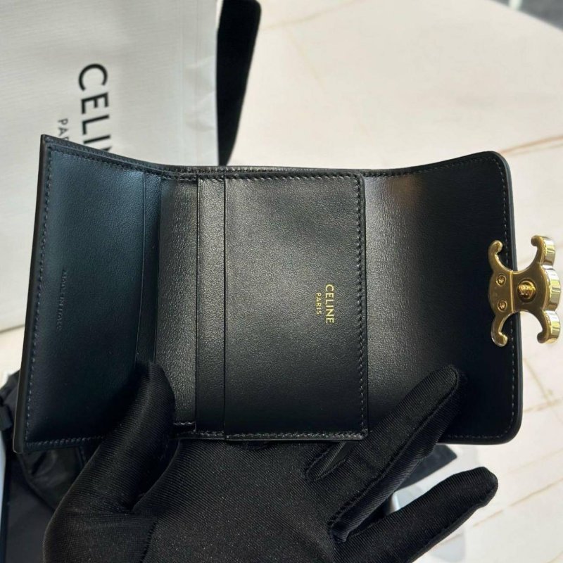 *SHIHNA名牌精品* Celine Triomphe小牛皮短款零錢包-5