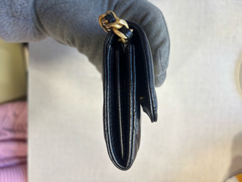香奈兒Chanel 19bag 黑色羊皮菱格小鏈包-3