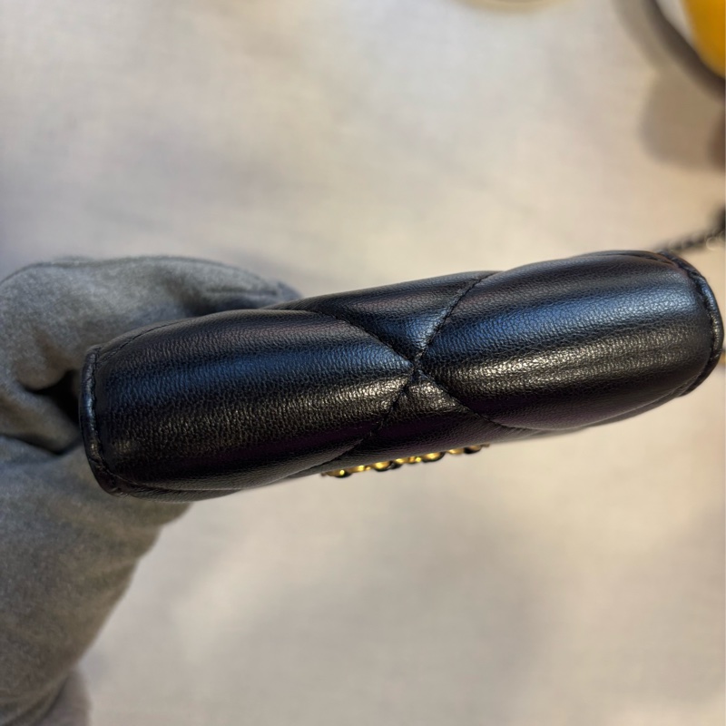 香奈兒Chanel 19bag 黑色羊皮菱格小鏈包-6