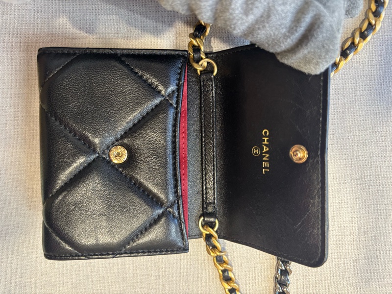 香奈兒Chanel 19bag 黑色羊皮菱格小鏈包-8