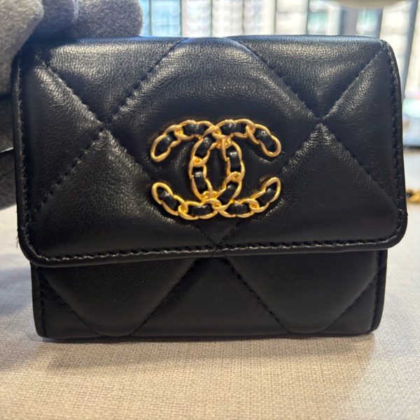 香奈兒Chanel 19bag 黑色羊皮菱格小鏈包-9