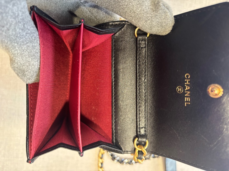 香奈兒Chanel 19bag 黑色羊皮菱格小鏈包-15