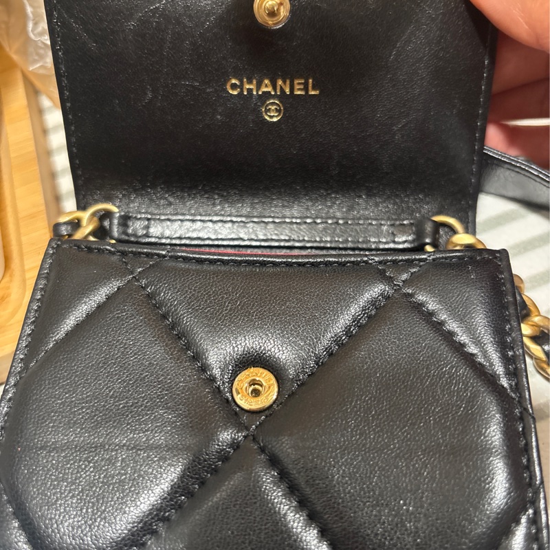 香奈兒Chanel 19bag 黑色羊皮菱格小鏈包-18